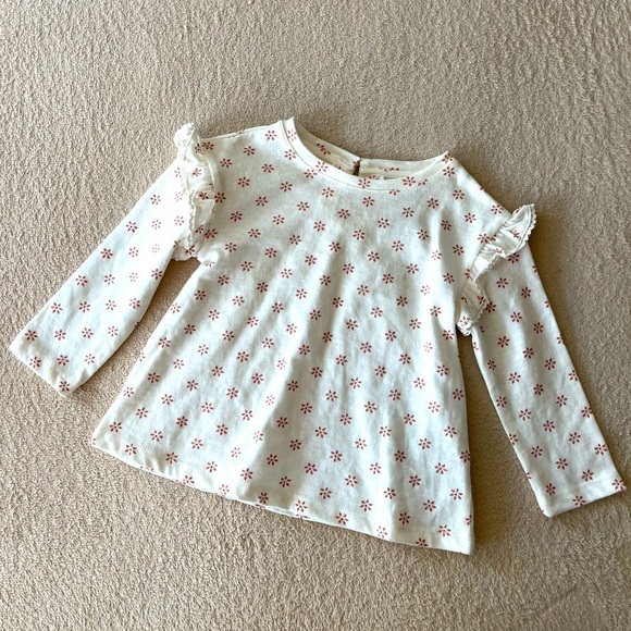 Aspen Kids Ruffle Shoulder Long Sleeve Top 24M - Picture 2 of 8